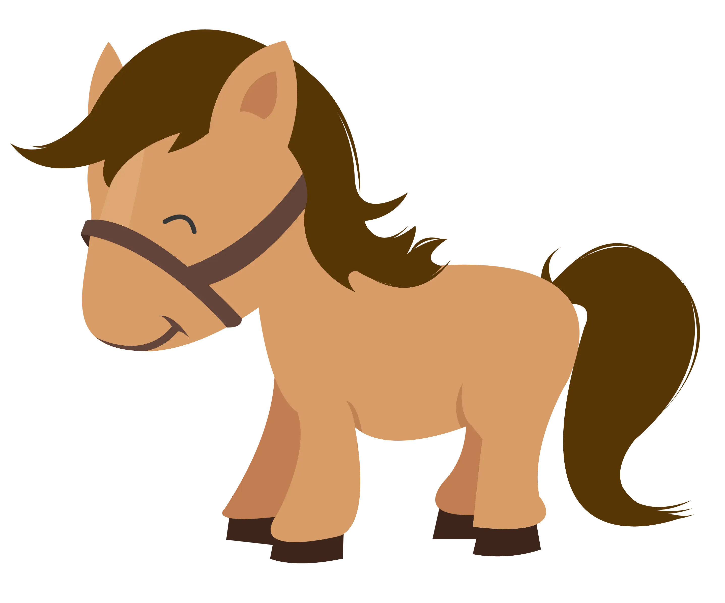 Smiling Cartoon Brown Horse