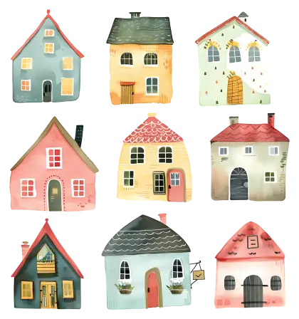 Small Cute Doodle Houses