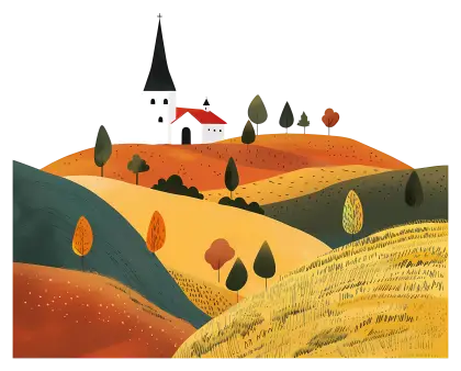 Countryside Landscape with Church