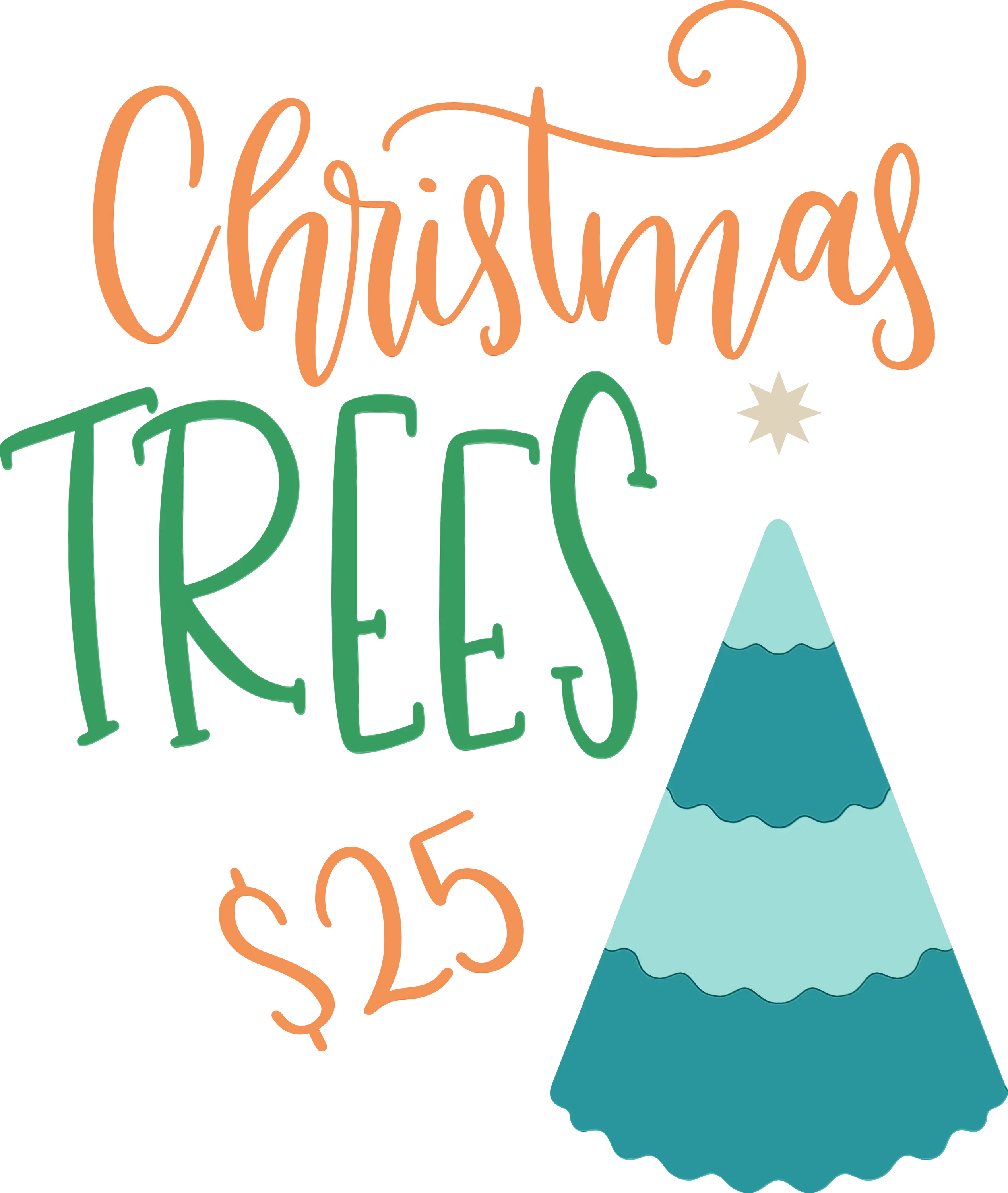 Christmas Tree $25 Advertising Sign