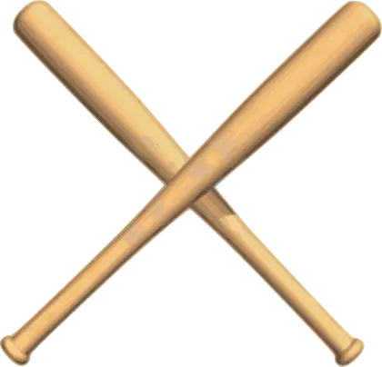 Crossed Wooden Baseball Bats Illustration
