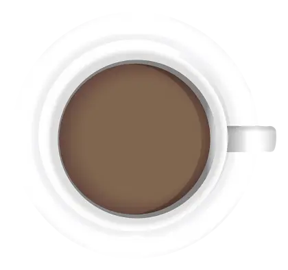 Top View of Coffee in White Cup