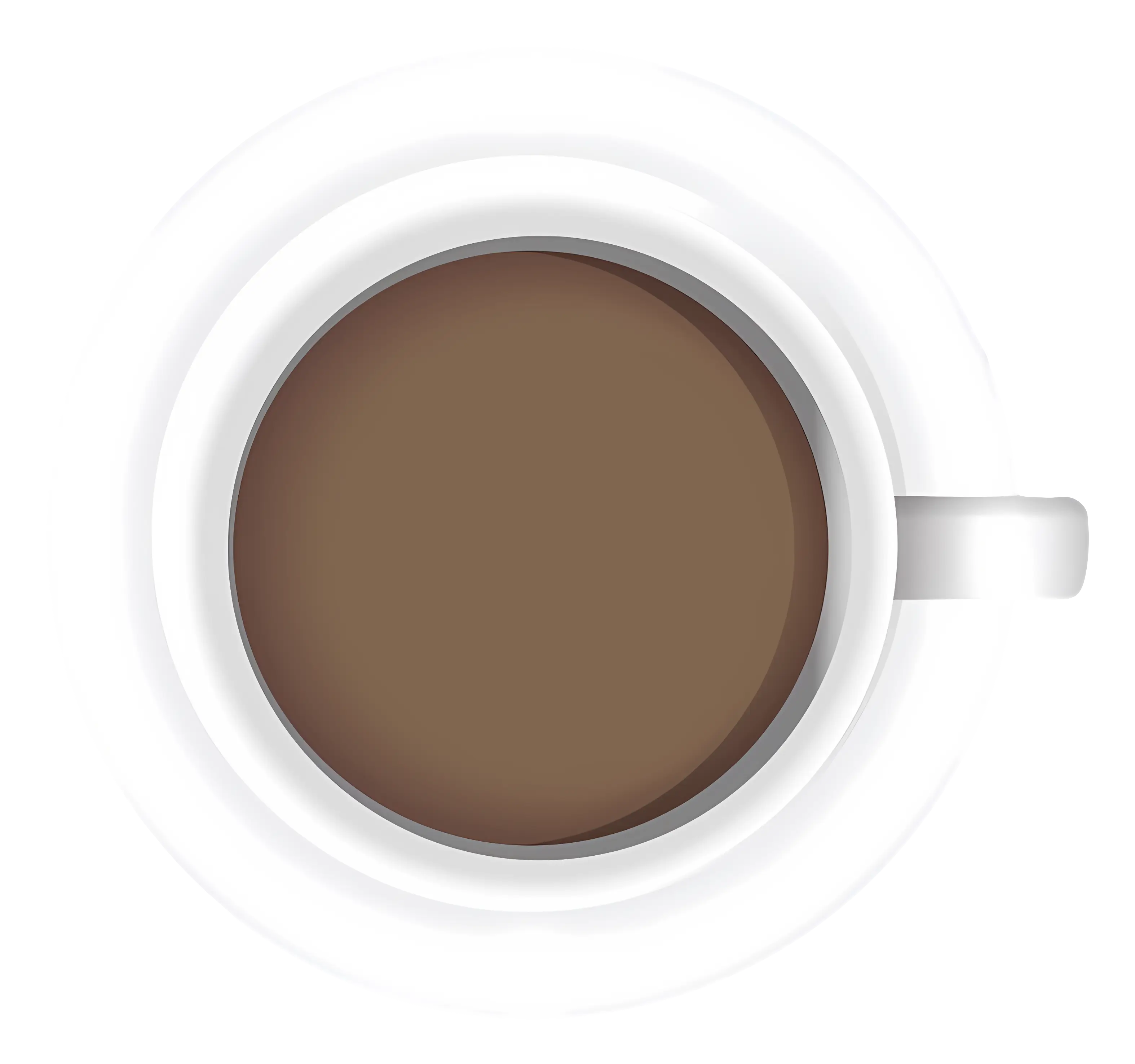 Top View of Coffee in White Cup