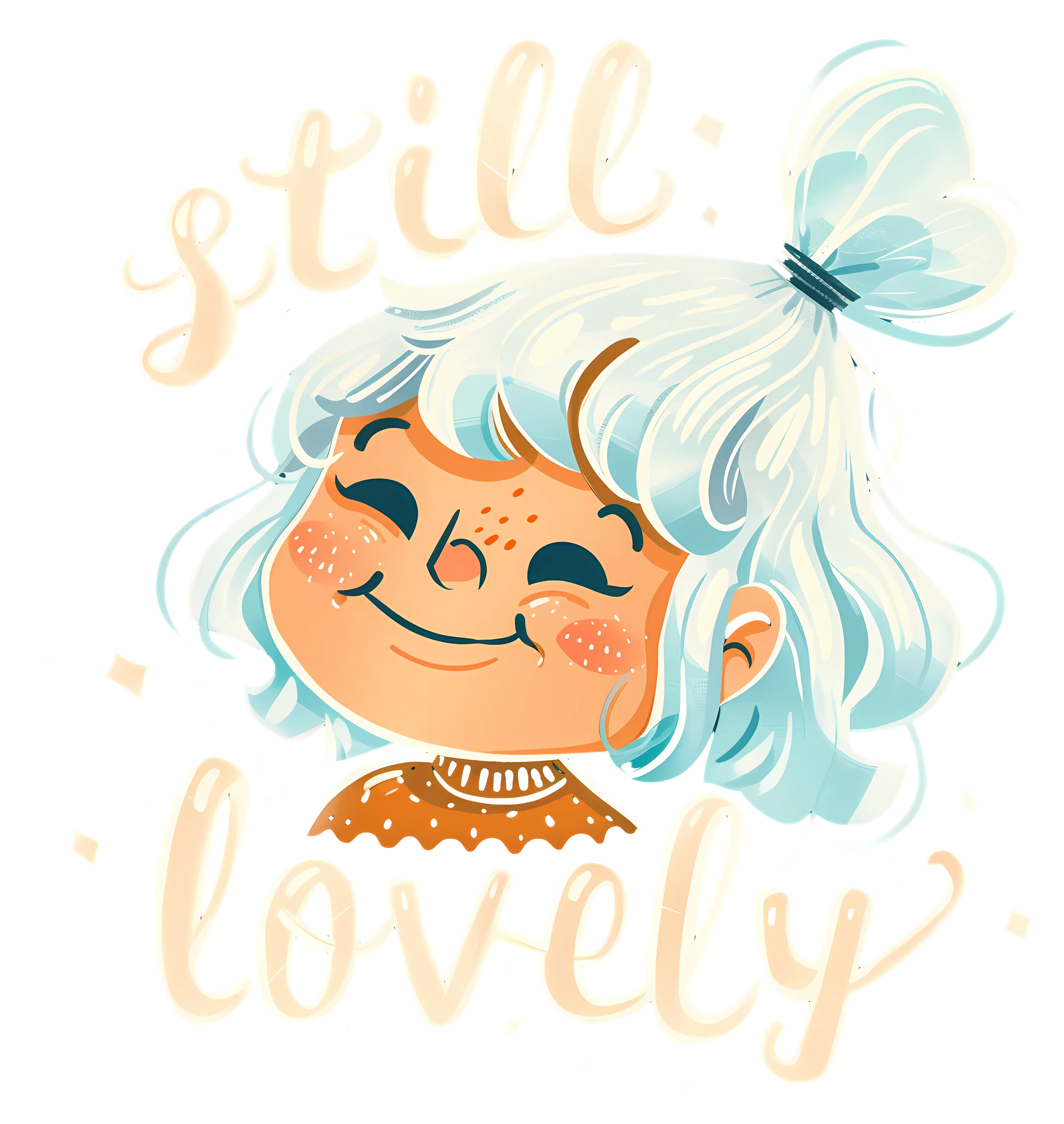 Lovely Smiling Girl Cartoon