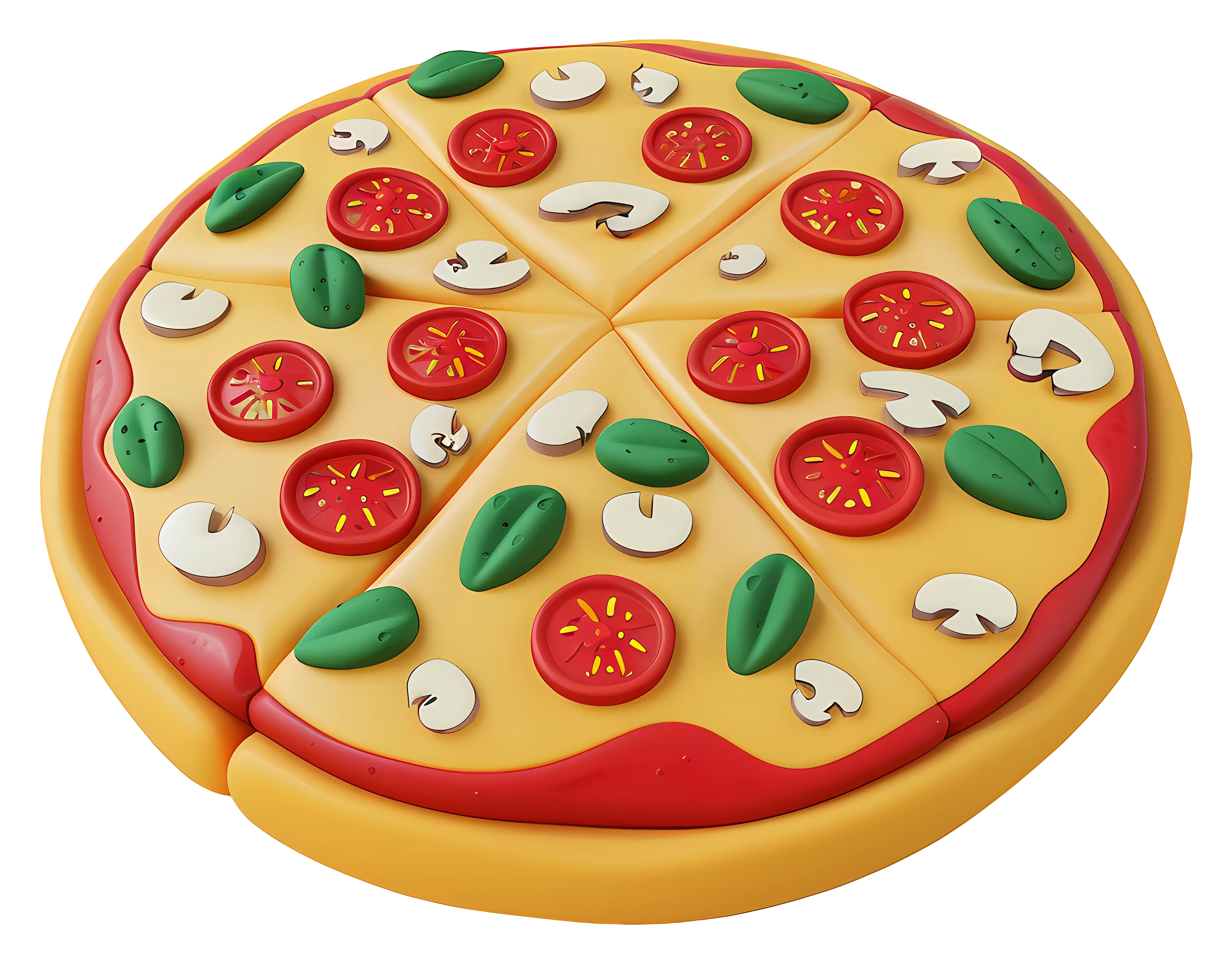 Colorful Pizza with Toppings
