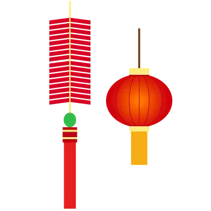 Traditional Chinese Lanterns and Firecracker Design
