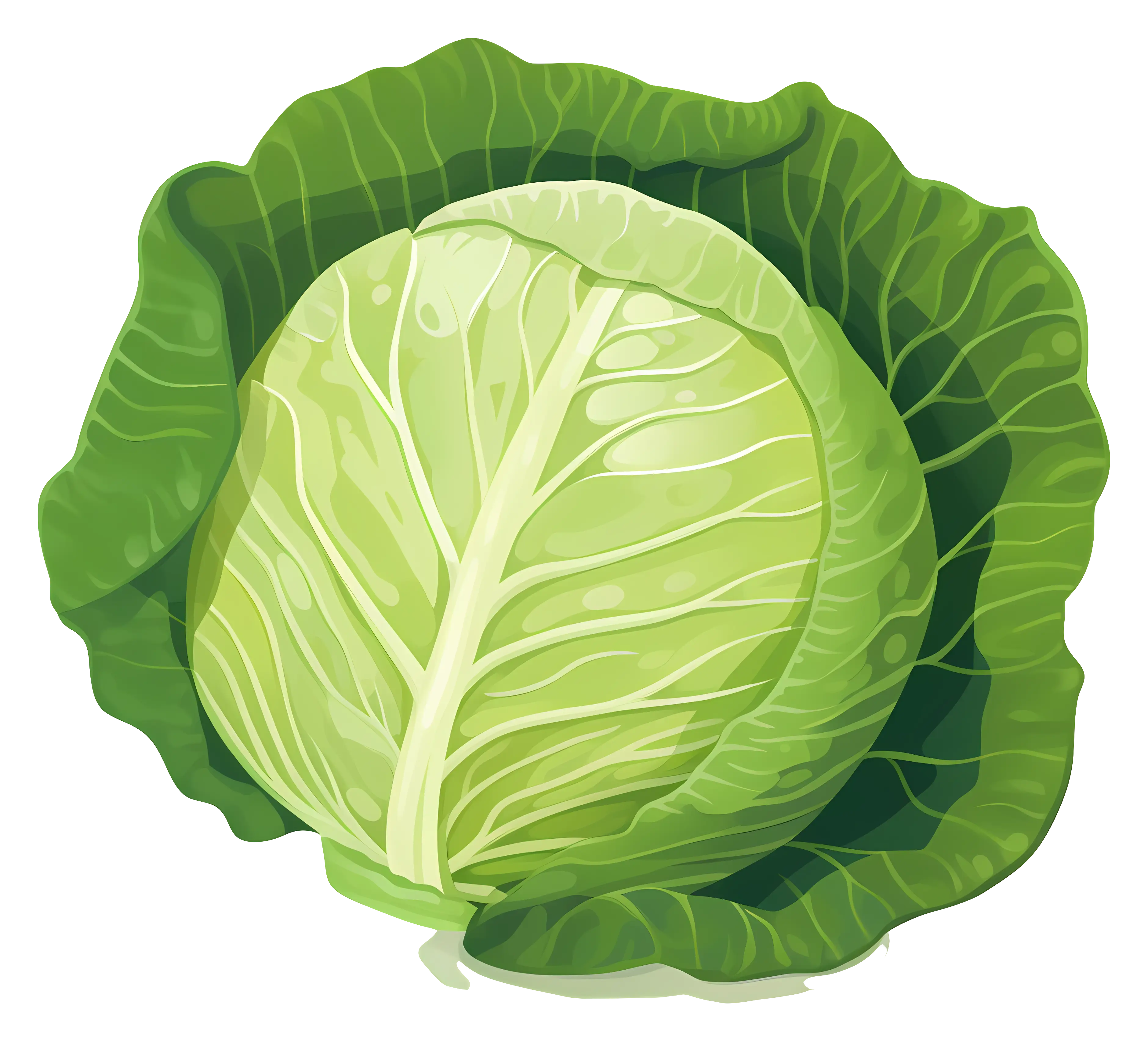 Fresh Green Cabbage Illustration