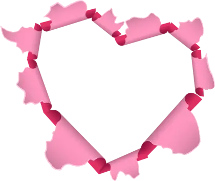 Pink Ribbon Heart Frame