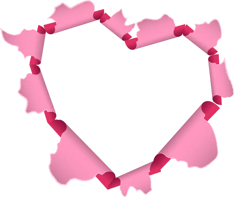 Pink Ribbon Heart Frame