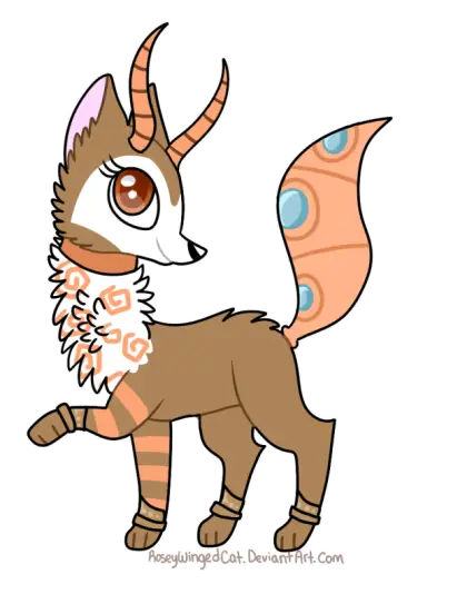 Cute Cartoon Animal with Horns