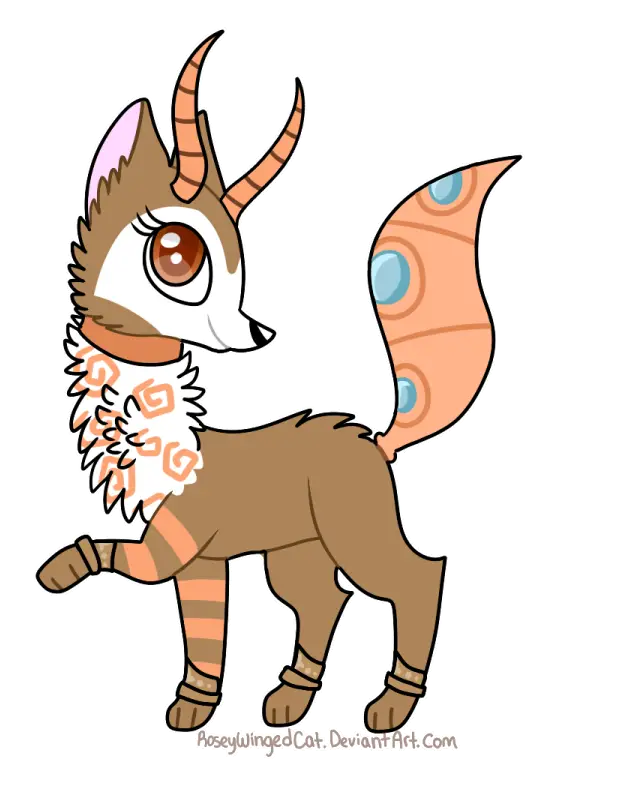 Cute Cartoon Animal with Horns