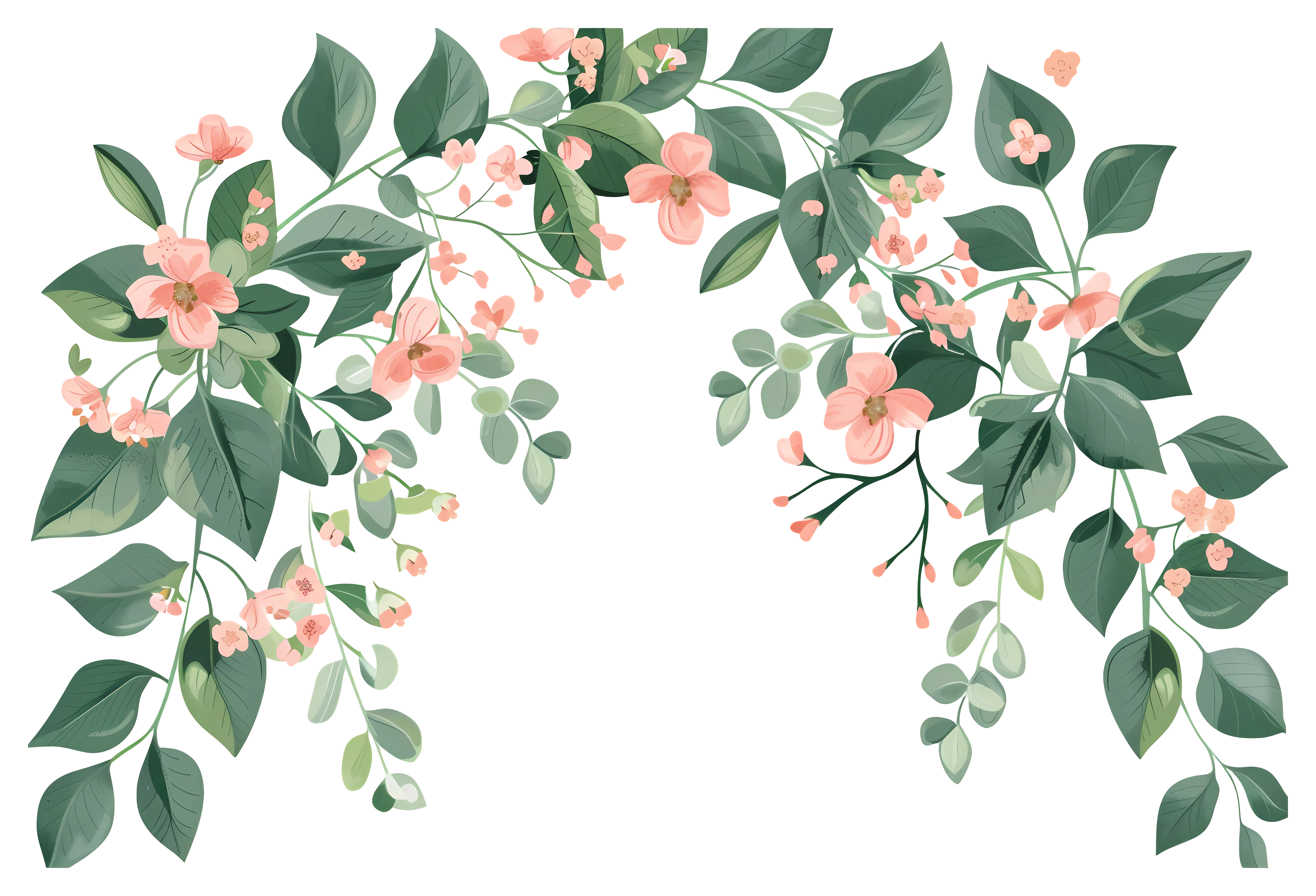 Flower Garland Arch Illustration
