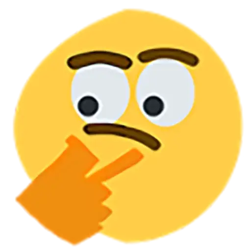 Thinking Emoji with Finger on Chin