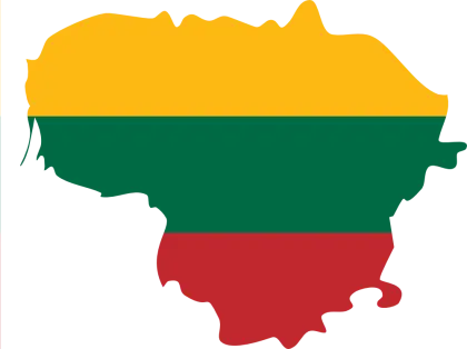 Lithuania Map with Flag Colors Overlay