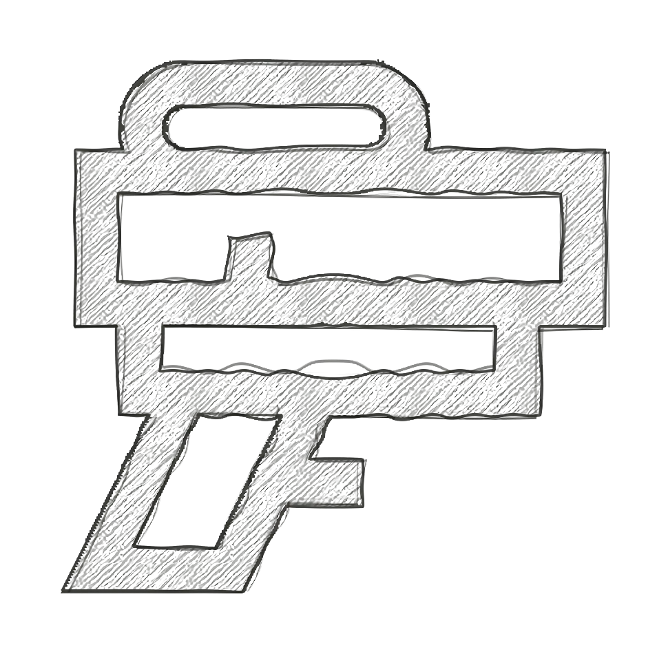 Gun Outline Sketch Drawing