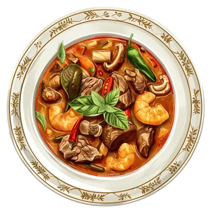 Bowl of Soup with Various Ingredients