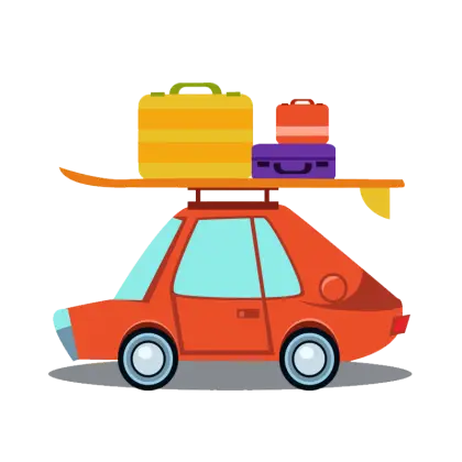 Car with Luggage for Vacation