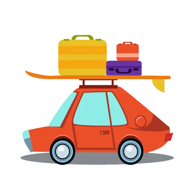 Car with Luggage for Vacation