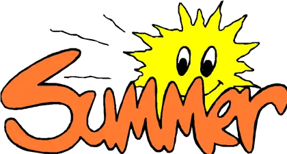 Summer Illustrative Text with Sun Character