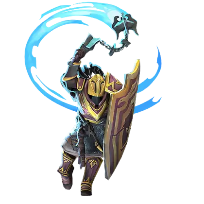Cartoon Knight with Armor and Shield Illustration