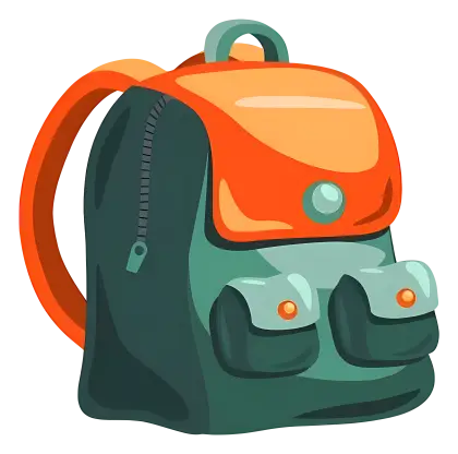 Green and Orange Backpack for Travel