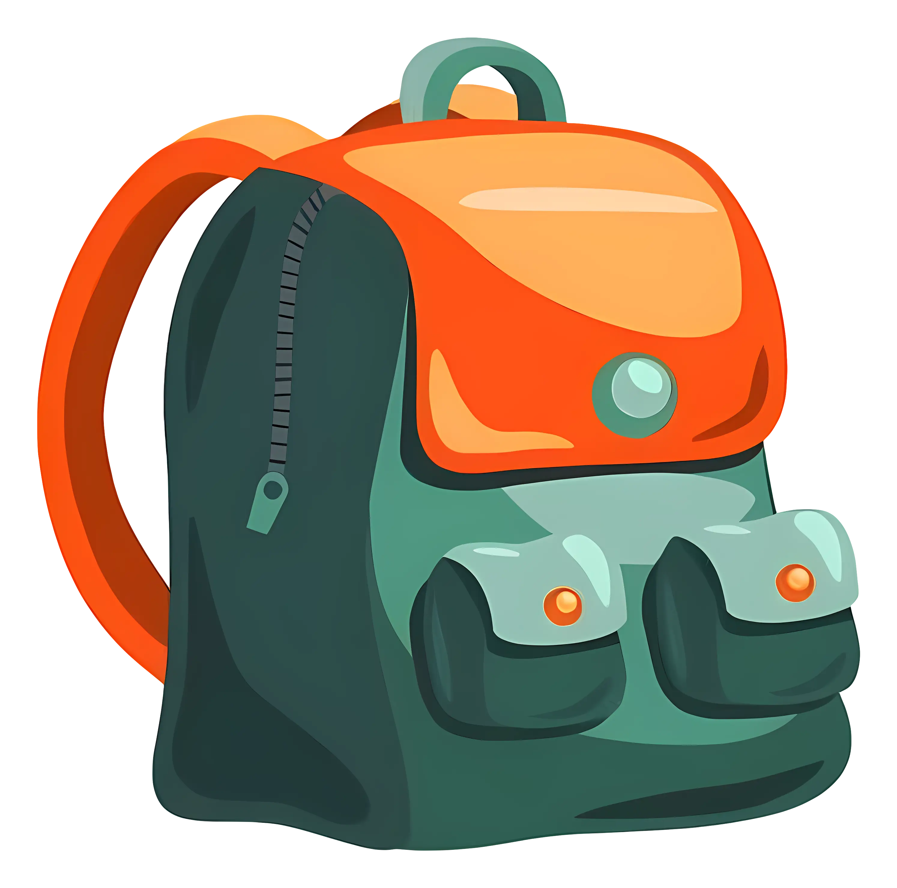Green and Orange Backpack for Travel