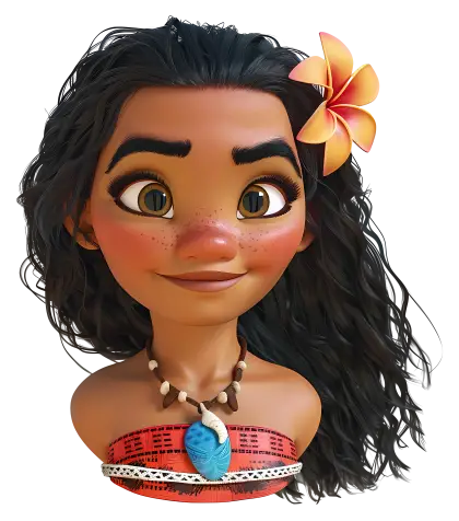 Animated Girl Bust with Flower