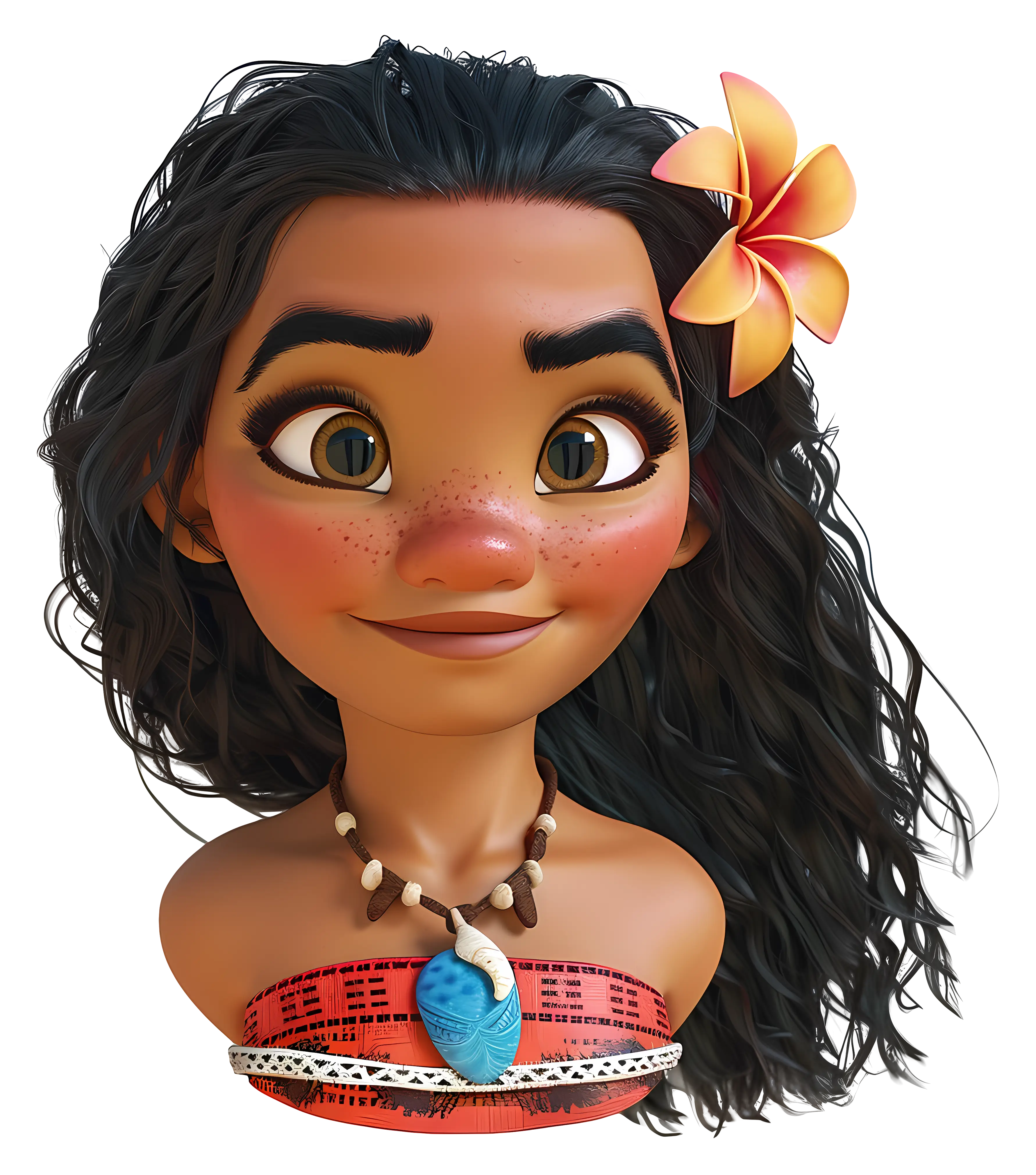 Animated Girl Bust with Flower