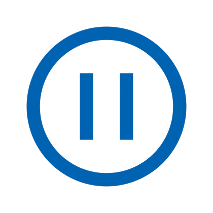 Blue pause symbol