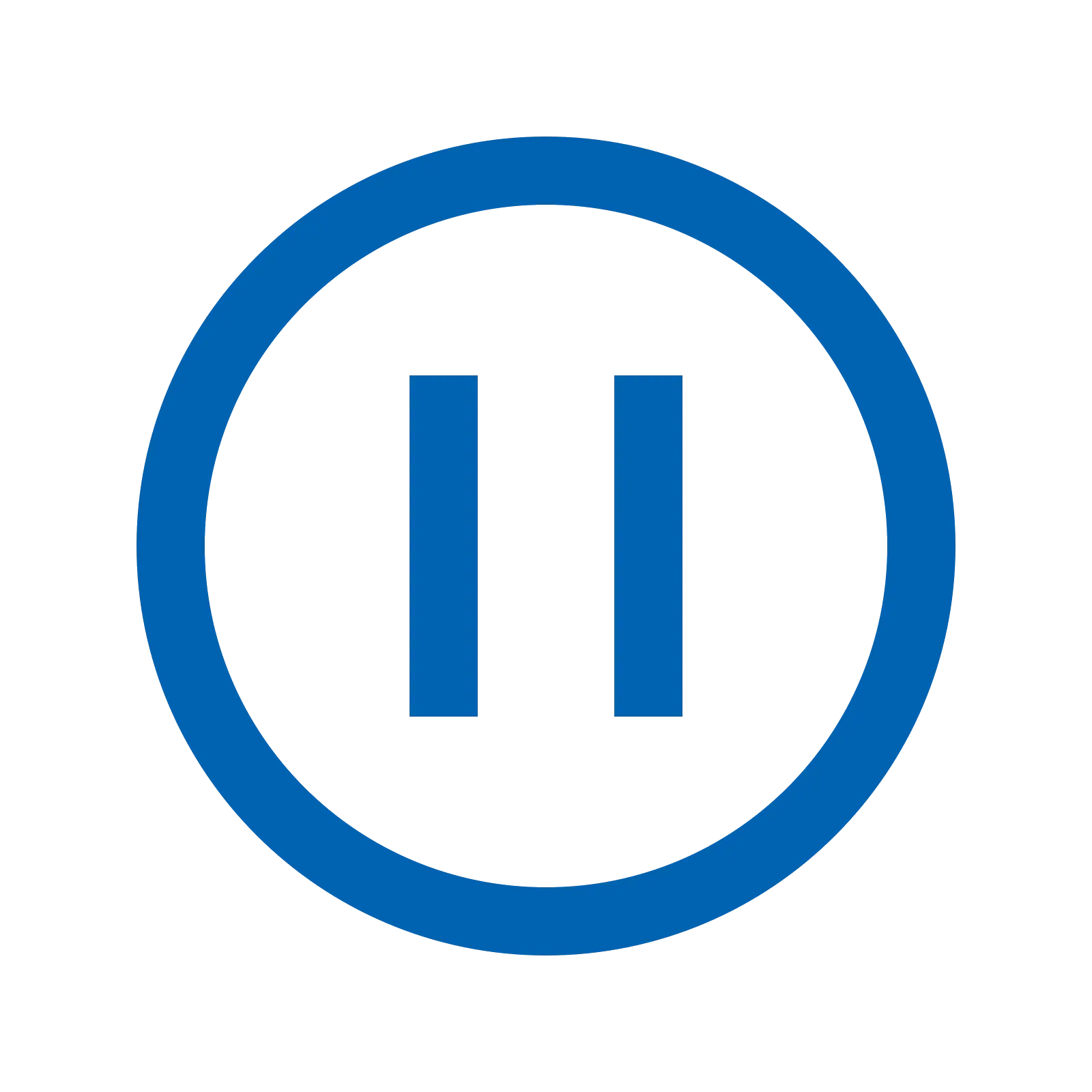 Blue pause symbol