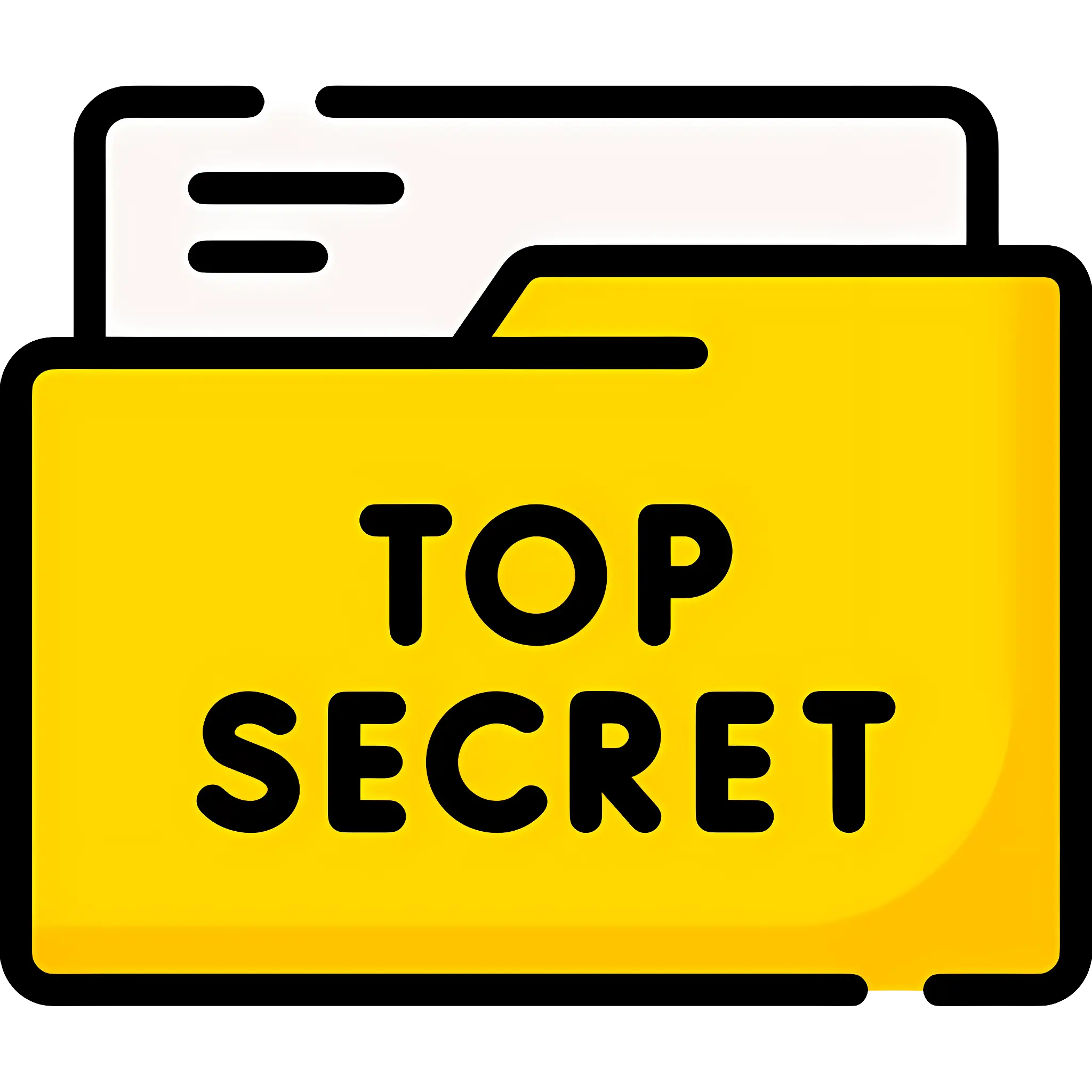 Yellow Top Secret Folder Icon