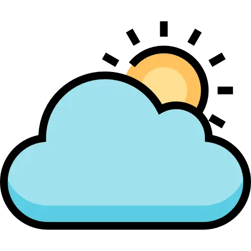 Blue Cloud and Sun Weather Icon