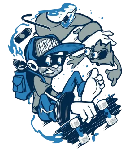 Cool Skateboarder Character