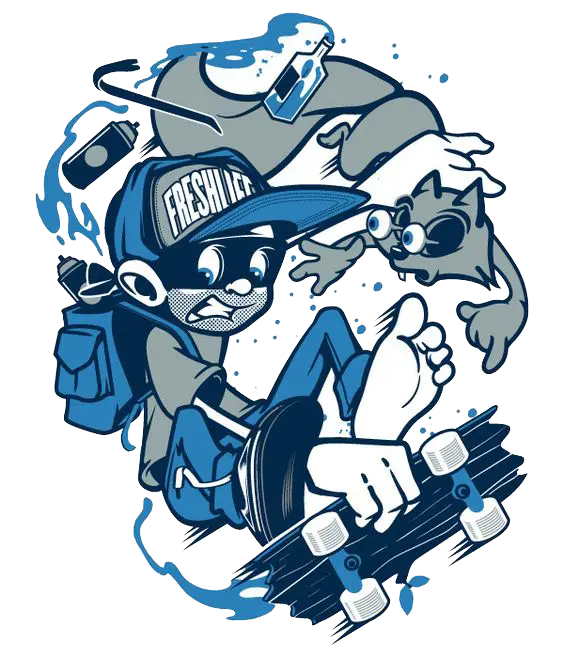 Cool Skateboarder Character