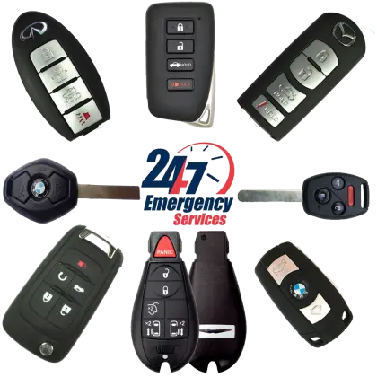 Various Car Keys with Emergency Services