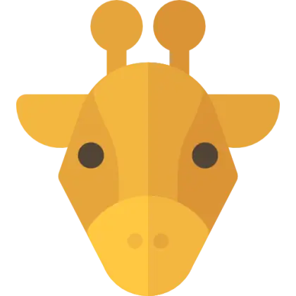 Cute Giraffe Cartoon Face Illustration