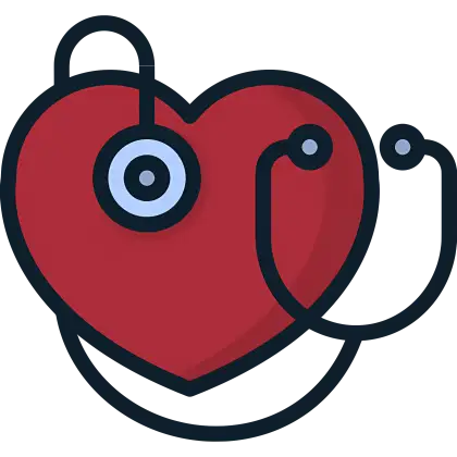Heart with Stethoscope Illustration