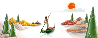 Artistic Boat with Food on a River