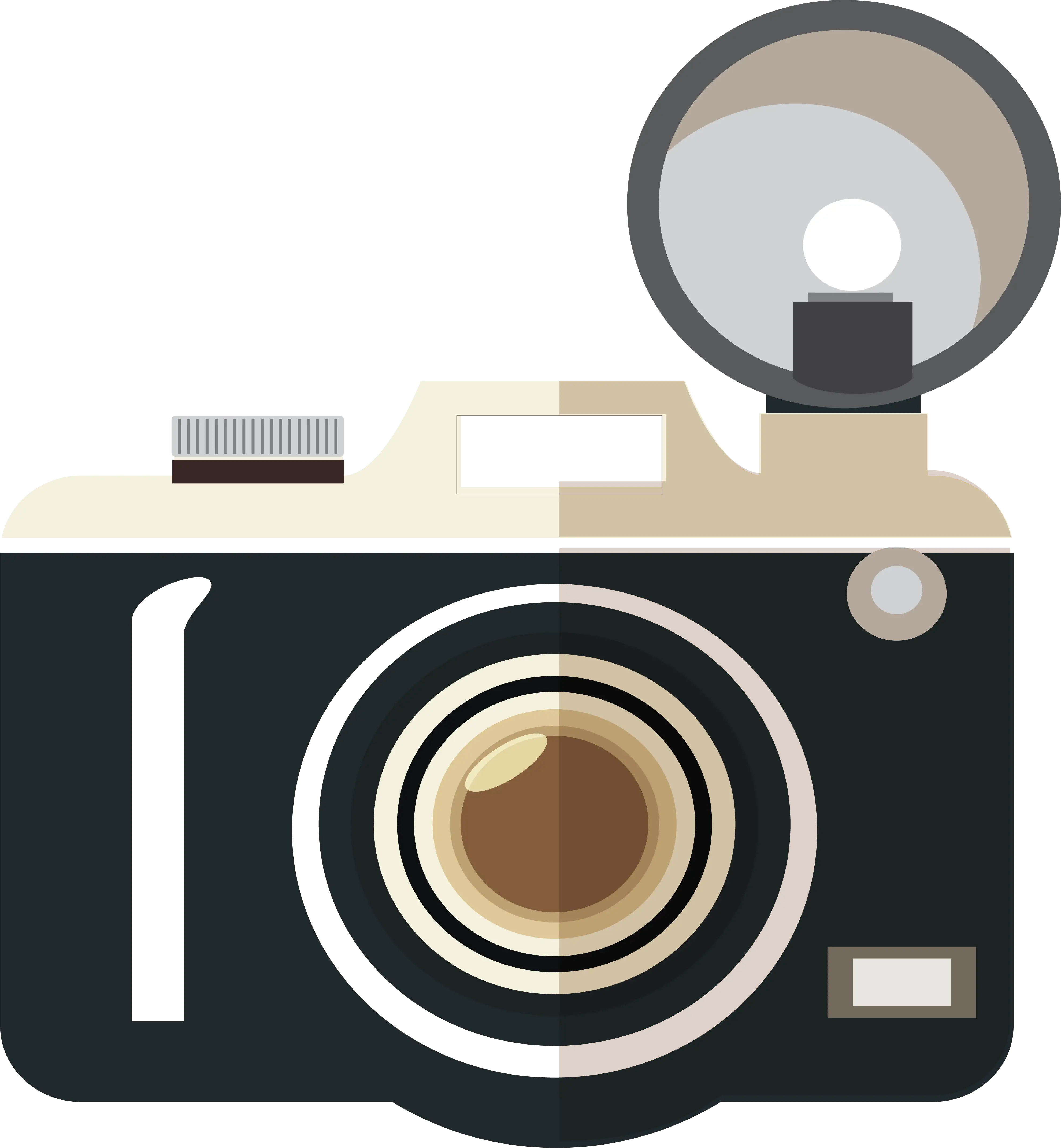 Vintage Camera with Flash Illustration
