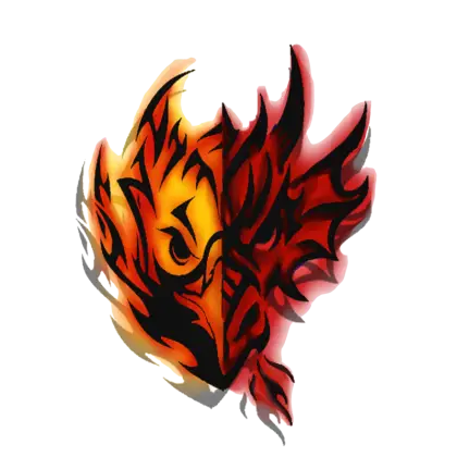 Colorful Fiery Phoenix Flame Graphic Icon