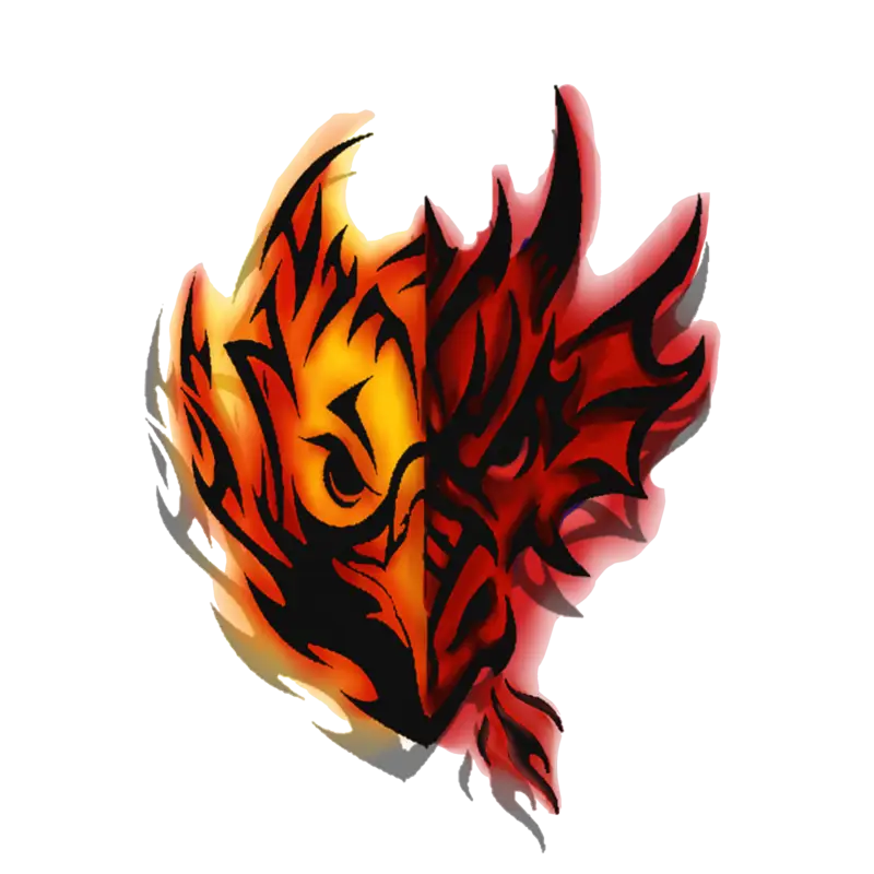 Colorful Fiery Phoenix Flame Graphic Icon