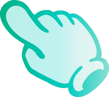 Pointing Hand Illustration in Turquoise Style