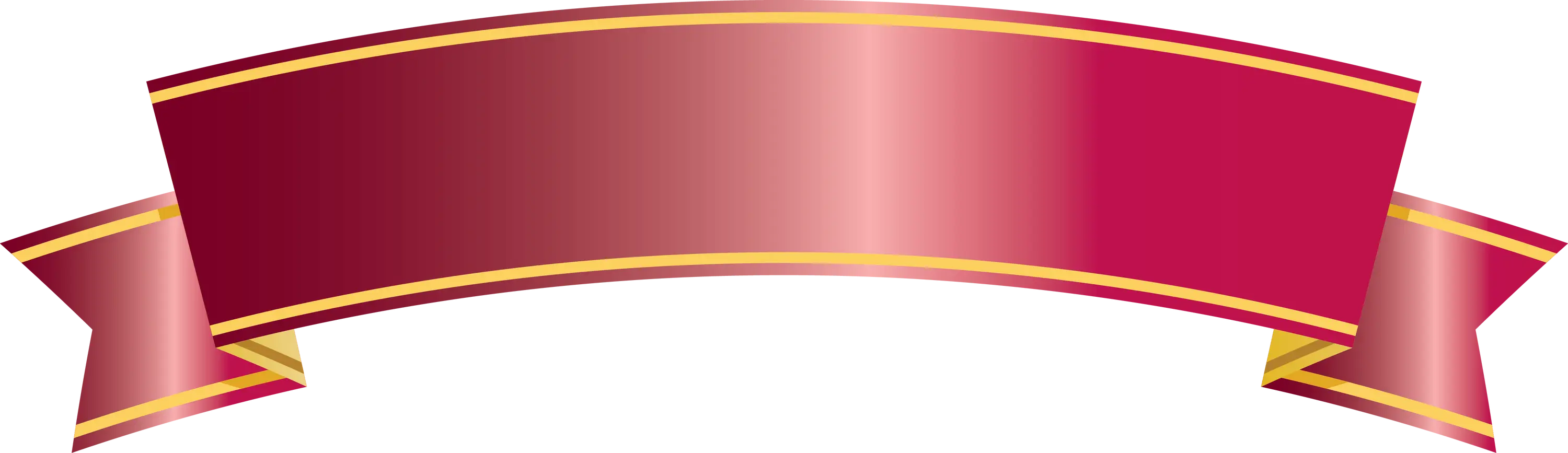 Red Decorative Banner with Ribbon Design