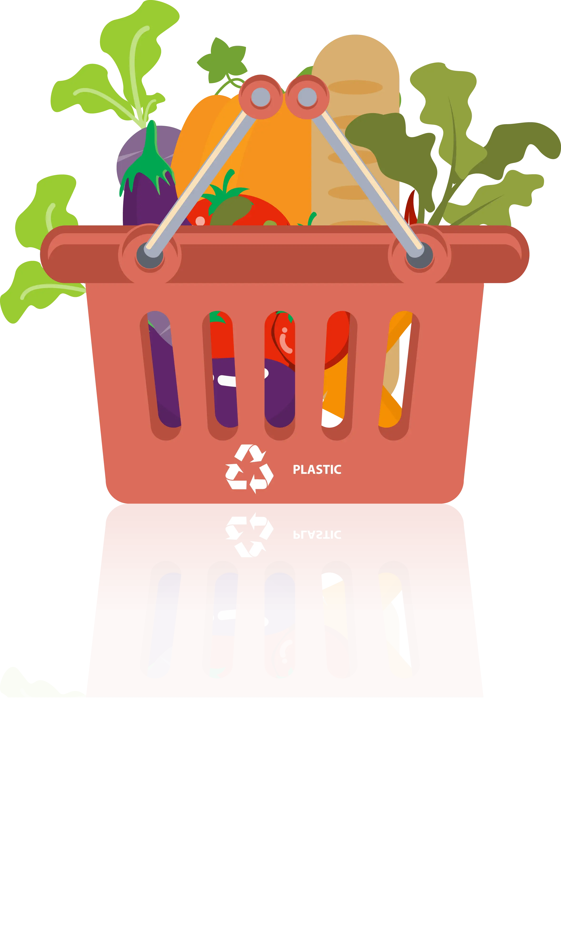 Shopping Basket Filled with Fresh Vegetables