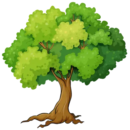Cartoon Green Tree Illustration