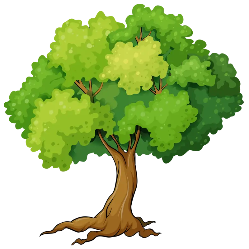Cartoon Green Tree Illustration