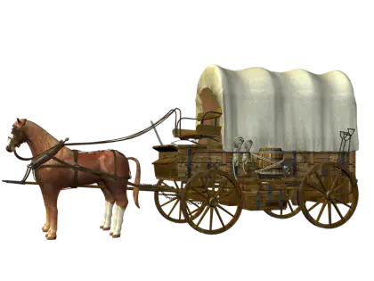 Covered Wagon with Horse
