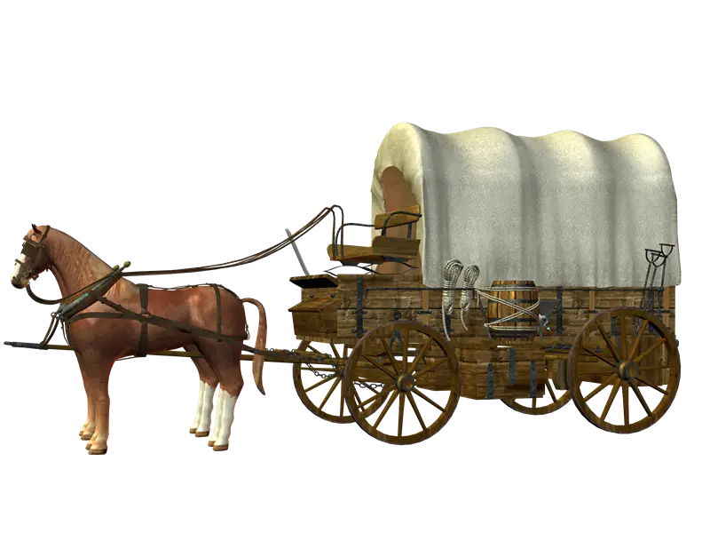 Covered Wagon with Horse