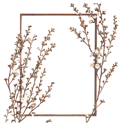 Delicate Floral Frame with Branches