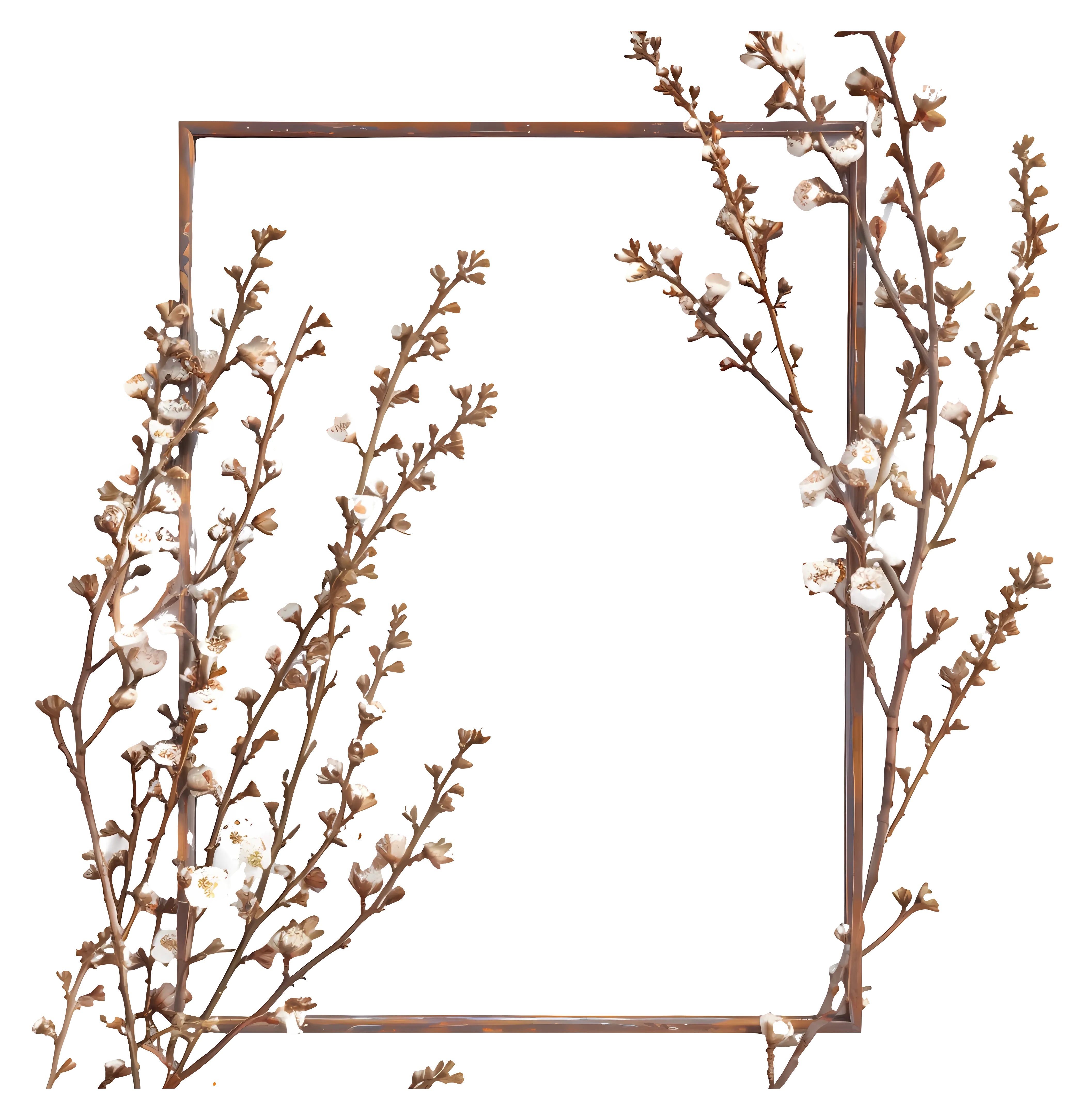 Delicate Floral Frame with Branches